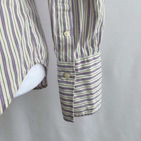 Ralph Lauren Preppy Romantic Ruffle Striped Blouse – Size 6 Small - Picture 5 of 10